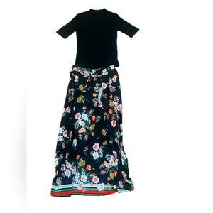 Maxi Skirt Black Floral